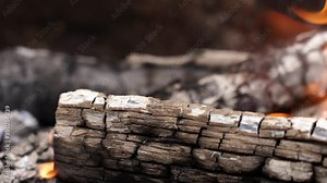 4K. close up. Fireplace. Bonfire in the afternoon. Firewood burns in the fireplace. Bonfire. Tongues of flame. Screensaver on the phone / TV. Fire.