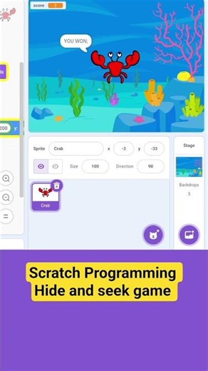 Scratch Programming hide and seek game #ctutorialbynaziasohail