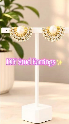 DIY Stud Earrings | Easy to make Stone Studded earrings #diy #diyearrings #crafting #handmade