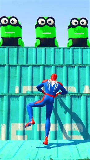 GTA 5 Epic Water Ragdolls | Spider Man vs Minions jumps\\fails EP.610 #shorts #gta #spiderman