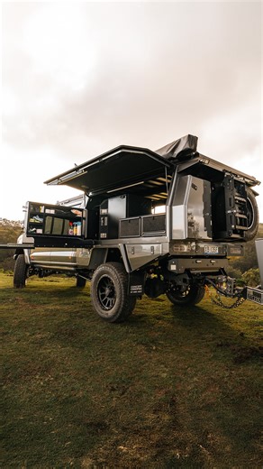 Tactical Tourers on Instagram: "The F-350 has never looked tougher - and that canopy? Absolute perfect fit. This setup was built specifically for a customer who wanted the best of both worlds: tow the van in comfort, then unhitch and explore without compromise. Inside, it’s all function and zero fuss: pull-out kitchen, power tower, full drawer system - everything designed to make life on the road effortless, wherever they pull up. Light. Strong. Custom. Built for legends. #ConceptCanopies #Tacti