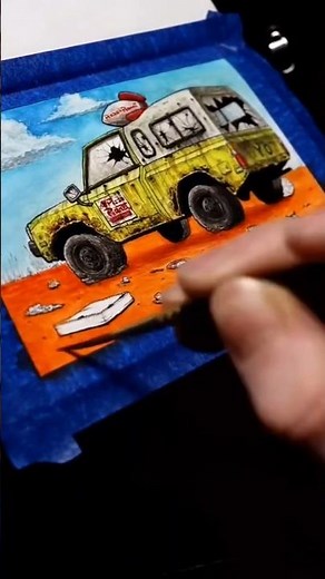 Drawing the Pizza Planet truck abandoned! ✍️ #toystory #pizzaplanet #drawing #painting #art