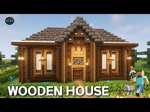 How to build a DARK OAK HOUSE in minecraft - WOODEN SURVIVAL HOUSE TUTORIAL