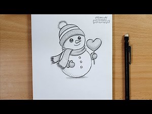 How to Draw a Snowman Step by Step | Easy Winter Pencil Sketch for Beginners
