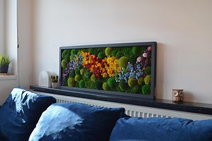 BEST-SELLER! Rainbow Art. LED Art. Moss Art   Led Modern Wall Art. Real Moss. Moss Frame. Chartreuse Green Moss Wall .botanical Art. - Etsy
