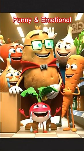Potato and the Whispering Aisle 🥔#Potato #VeggieStory #FunnyShorts #CartoonAnimation