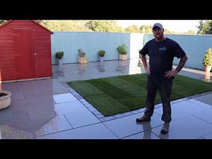 Laying smooth sandstone patio and driveway 10x