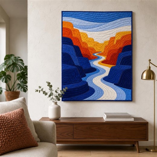 Canyon River Applique Quilt Pattern PDF, Modern Landscape Wall Hanging, Southwestern Art Quilt, Six Sizes, Instant Download - Etsy UK