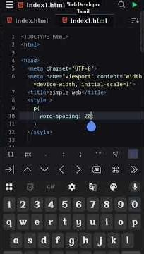🎨 CSS How To Using Word-Spacing Property Explained in tamil 🚀|| #html #coding #tamil #css #viral