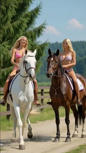 Stunning Bikini & Swimsuit Models Horseback & Camel Riding by the Sea #Bikini #FashionTrends2025