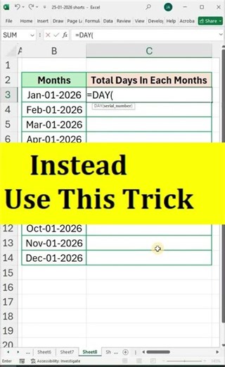 🚀 Quick Excel Tip to Speed Up Your Work!👍#excel