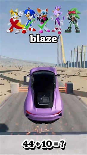 Sonic and Friend Car vs Laser Jump Challenge - BeamNG.drive