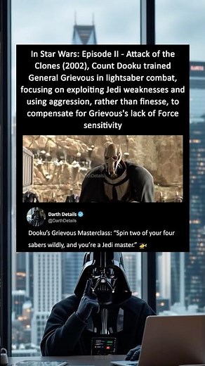 In Star Wars: Episode II Attack of the Clones (2002), Count Dooku trained General Grievous Jedi Art
