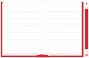 Set illustration of notebooks and pencils Vector