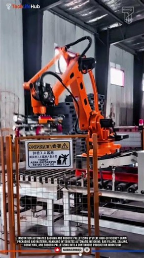 Bagging and Robotic Palletizing System: High-Efficiency Grain Packaging and Material Handling #tech
