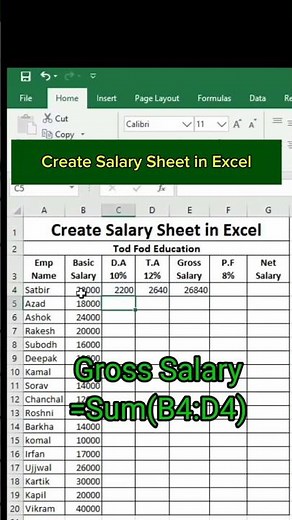 Create Salary Sheet in Excel | Salary Sheet #exceltech #exceltutorial #exceltips @Exceltech007