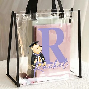 Celebrate graduation with Pooh💗 Custom name & initial tote bag✨ The perfect graduation gift idea🎁 | Callie Gifts