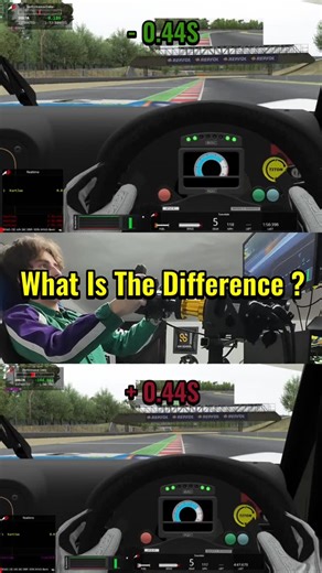 Sim School on Instagram: "The faster car utilises more brake pressure on the first corner, rotating the car quickly so it an stay tight to the corner and get back on the power earlier, on the next corner it carries more speed into the corner and trailbrakes better to rotate more. The difference is in the braking pressure, there are only slight differences in the cars line. #simracing #simschool #racingsimulator #racingdriver"