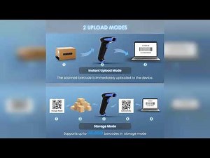 Review: Eyoyo 2D Bluetooth Barcode Scanner Wireless, 2500mAh Handheld Cordless USB Wired QR Ba...