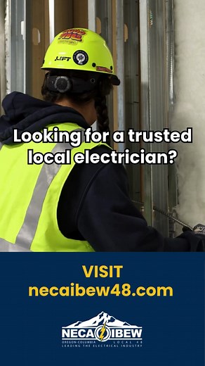 Looking for a trusted local electrician? 🙋‍♀️⚡ Experience matters, and NECA-IBEW Local 48 has been Oregon and Southwest Washington’s go-to electrical professionals for over 100 years. 🏠🏢 Our licensed and bonded experts bring unmatched knowledge, quality, and commitment to every project — whether it’s your home or business. From start to finish, we deliver safe, reliable solutions that stand the test of time. 💡 Trust the pros who have powered our communities for generations. #NECAIBEWLocal48 