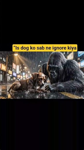 “Gorilla Ne Injured Dog Ko Bachaya #gorilla #aivideo #youtubeshorts
