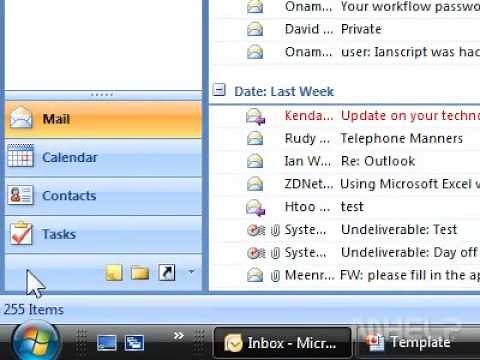 How to view the status bar in Outlook