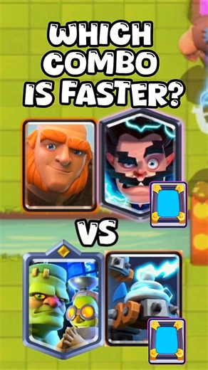 WHICH IS FASTER? GIANT & ELECTRO WIZARD/MIRROR VS GOBLINSTEIN & ZAPPIES/MIRROR #clashroyale #clash