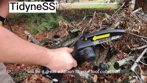 Mini Chainsaw Cordless, 6-Inch Portable Handheld Chainsaw with Security Lock, Battery Powered 2000mAh Rechargeable Super Saws for Wood Cutting Tree Trimming DIY Projects Gardening Camping-Black