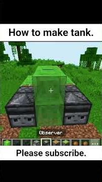 #How to make Minecraft tank