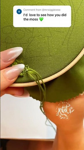 How to create realistic moss with embroidery!