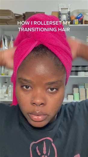 Transitioning Hair Roller Set: 16 Weeks Post Relaxer