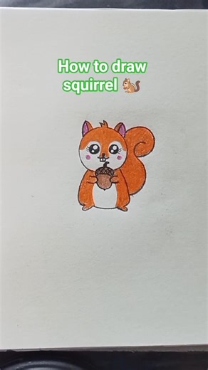 How to draw a cute squirrel #shorts #drawing