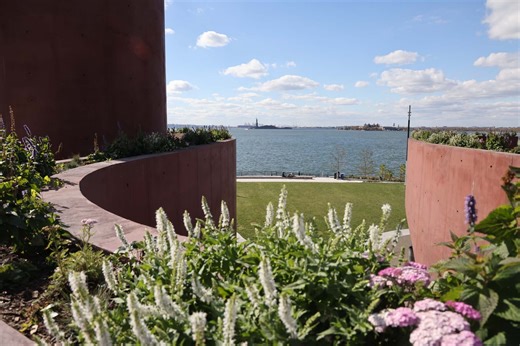 See the beautiful new pavilion rooftop just erected in Battery Park City