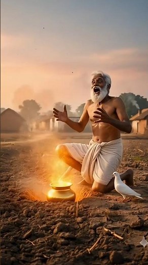 A farmer and a pigeon were digging in the field when an grandmother started laughing at them. #ai