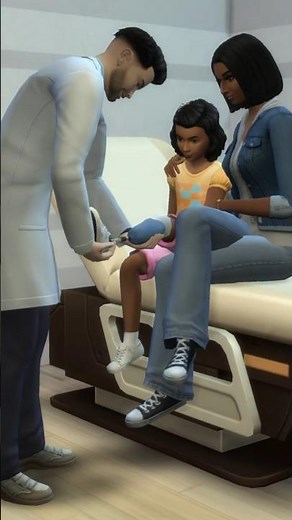 making a pose of a Sim getting a prosthetic leg
