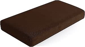 SUBRTEX Couch Slipcover RV Seater Slip Covers Loveseat Stretch Durable Sofa Spandex Elastic Furniture Protector for Settee Seat for Replacement in Livingroom, Medium, Chocolate