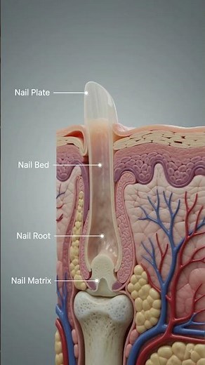 💅 WHAT’S REALLY INSIDE YOUR NAIL? 😱🔬 structure and Anatomy of nail #short #viral 3D model animation