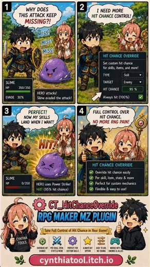 Stop RNG Pain in RPG Maker MZ! 🎯 CT_HitChanceOverride Plugin