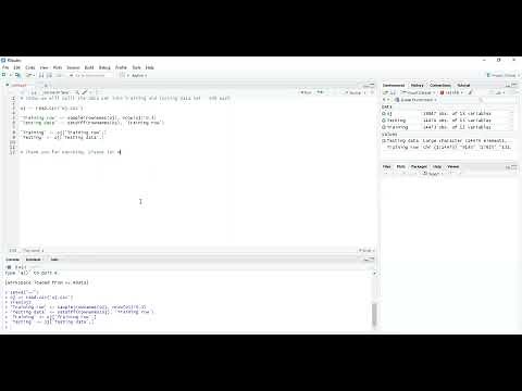 Splitting Data into Training and Testing Sets using R