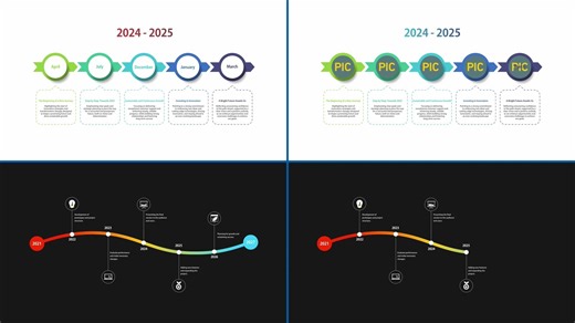 AE/PR模板|简约发展历程时间线信息图表展示动画 Timeline Infographic