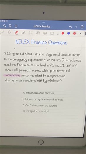 Priority Intervention for Hyperkalemia in End-Stage Renal Disease Patient