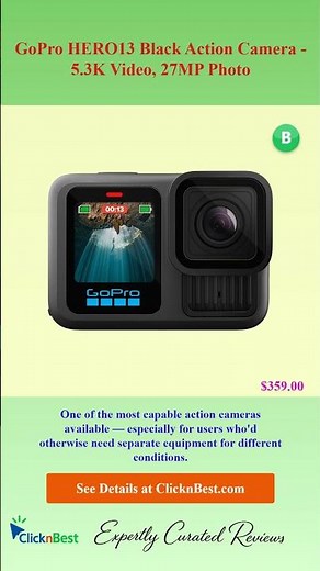 GoPro HERO13 Black Action Camera - 5.3K Video, 27MP Photo