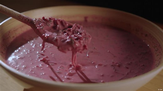 Lithuania's saltibarsciai soup is pretty in pink