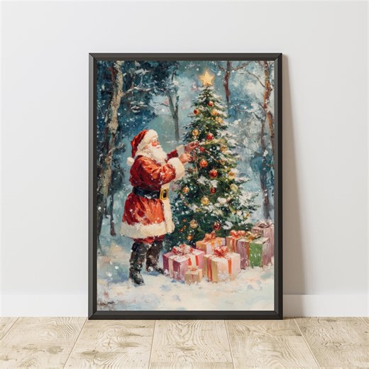 Vintage Santa Claus Printable Art: Classic Christmas Wall Art Traditional Holiday Decor (digital Download) - Etsy