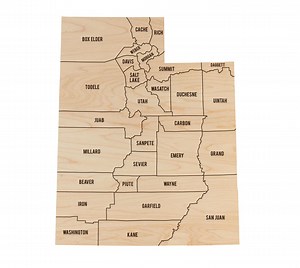 Utah County Map Wall Hanging - Crafted From Cherry or Maple Wood - Etsy