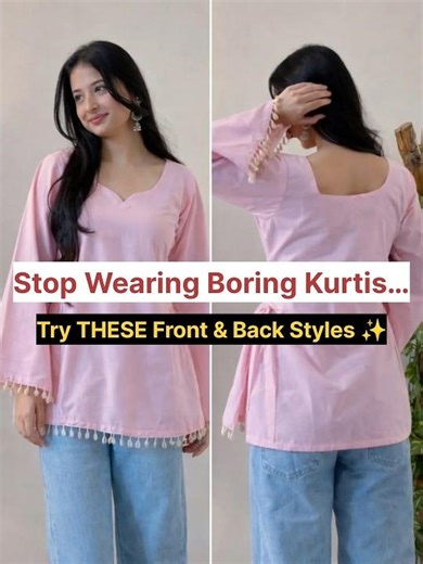 10 Stylish Short Kurti Designs | Front & Back Look ✨ #shorts #threadsandtrends