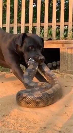 Epic Dog vs Python Moment!🐶🔥