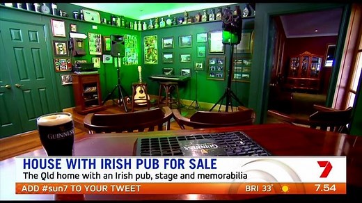 131K views · 438 reactions | A Queensland house with an Irish pub inside has hit the market — stage, bar and all! ☘️ | Sunrise | Facebook