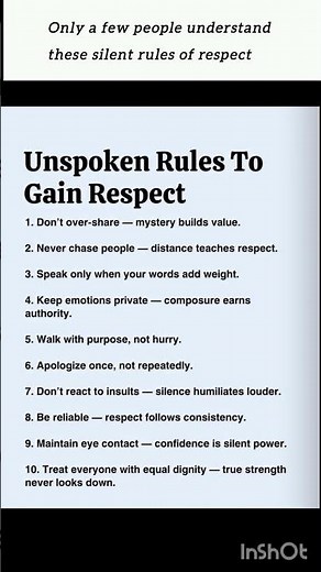 10 Unspoken Rules That Make You Instantly Respected | Powerful Mindset Tips