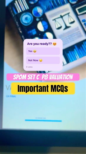 SPOM SET C P8 Valuation | Important MCQ | CA Final